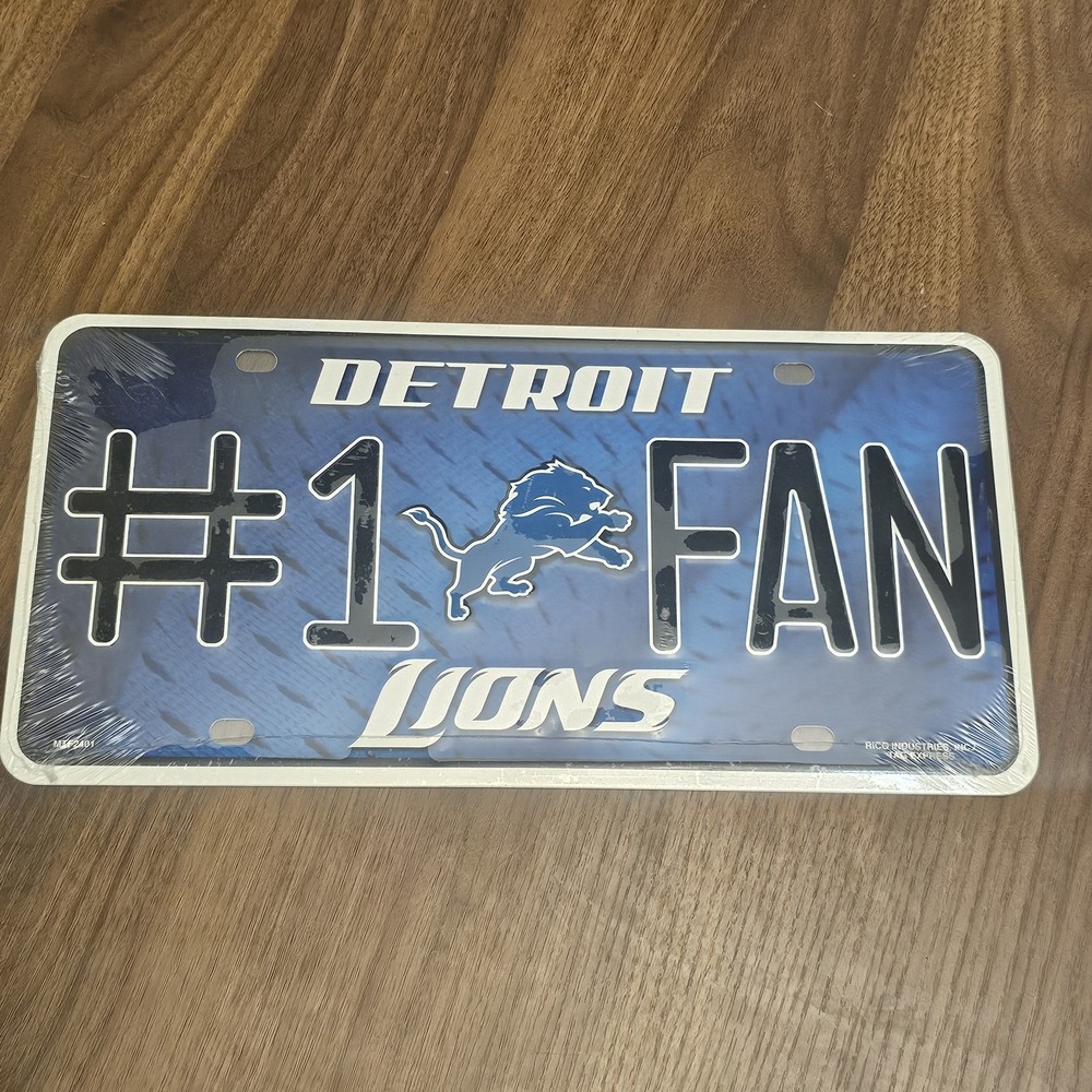 Detroit Lions #1‎ Fan Metal License Plate